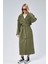 Kadın Oversize Astarlı Uzun Trençkot 7