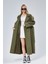 Kadın Oversize Astarlı Uzun Trençkot 10