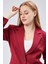 Bordo Kadın Düğmeli Oversize Blazer Ceket 4