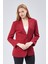 Bordo Kadın Düğmeli Oversize Blazer Ceket 6