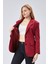 Bordo Kadın Düğmeli Oversize Blazer Ceket 9