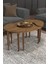 Ahşap Desenli Mdf Orta Sehpa - 3lü Sehpa - Zigon Sehpa 2