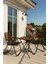 Deluxe Metal Ahşap Katlanır Bistro Bahçe Balkon Kamp Katlanır Sandaliye Masa Seti 3