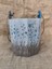 Ahşap Dekoratif Kova Saksı Ev Bahçe Balkon Duvara Asılabilen Çiçek Desenli Mavi El Yapımı Kova 3