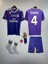 Çocuk Alt Üst Takım Forma (Real Madrid)(Sergio Ramos) Mor Renk 4lü Set 2017-18 Sezon Snm 1