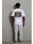 Unisex Oversize Baskılı Bisiklet Yaka T-Shirt - Beyaz 3