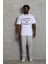 Unisex Oversize Baskılı Bisiklet Yaka T-Shirt - Beyaz 4