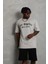 Unisex Oversize Baskılı Bisiklet Yaka T-Shirt - Gri 1