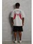 Unisex Oversize Baskılı Bisiklet Yaka T-Shirt - Gri 2