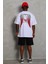 Unisex Oversize Baskılı Bisiklet Yaka T-Shirt - Beyaz 1
