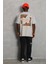 Unisex Oversize Baskılı Bisiklet Yaka T-Shirt - Gri 3