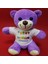 Happy Birthday Tişörtlü Peluş Mor Ayıcık 2