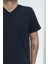 Fistan Store Erkek Düz Spor Kesim Rahat Kalıp V Yaka T-Shirt 2