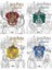Harry Potter Resmi Boyama Kitabı 4'lü Set / Gryffindor - Slytherin - Ravenclaw - Hufflepuff 1