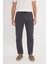 %100 Pamuk Slim Fit Dar Kesim Beli Bağlamalı Yan Cepli Pantolon 1