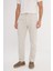 %100 Pamuk Slim Fit Dar Kesim Beli Bağlamalı Yan Cepli Pantolon 1