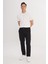 %100 Pamuk Slim Fit Dar Kesim Beli Bağlamalı Yan Cepli Pantolon 2