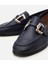 01AYH303940A680 KADIN Deri Lacivert Tokalı Günlük Loafer 3