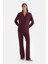 Bordo Basıc Penye Modal Gömlek Pantolon Örme Pijama Takımı 1