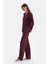 Bordo Basıc Penye Modal Gömlek Pantolon Örme Pijama Takımı 3