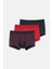 Kırmızı-Lacivert 3'lü Desenli Micro Modal Boxer 1