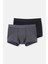 Gri-Siyah 2'li Desenli Micro Modal Boxer 1