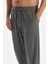 Gri Çizgili Örme Pantolon Pijama Altı 5