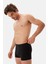 Siyah Dikiş Detaylı Kumaş Kaplama Lastikli Boxer 3