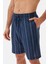 Lacivert Çizgili Gömlek Şort Pijama Takımı 5