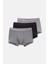 Gri-Siyah 3'lü Desenli Micro Modal Boxer 1