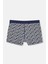 Lacivert 3'lü Desenli Pamuk Boxer 3