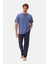 Indigo Yarım Patlı Tişört Pantolon Pijama Takımı 1