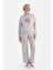Açık Lila Baskı Detaylı Uzun Kollu Pijama Takımı 1