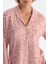 Açık Pembe Zebra Desenli Termal Pijama Takımı 5