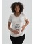 Beyaz Pamuklu Hamile T-Shirt 1