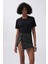 T-Shirt Detay Siyah Bodysuit 4