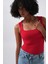Kare Yaka Kalın Askılı Kırmızı Bodysuit 4
