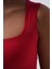 Kare Yaka Kalın Askılı Kırmızı Bodysuit 5
