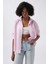 Çizgili Detay Oversize Pembe Gömlek 1