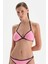 Siyah-Pembe Üçgen Küçük Bikini Üst 1