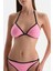 Siyah-Pembe Üçgen Küçük Bikini Üst 4