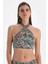 Kiremit-Mavi Halter Yaka Bikini Üst 1