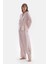 Açık Lila Metraj Baskılı Saten Gömlek Pijama Üstü 3