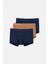 Açık Kahve-Lacivert 3'lü Desenli Micro Modal Boxer 1