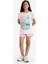 Kız Çocuk Pijama Takımı Baskılı Kısa Kollu Üst Beli Lastikli Şort E0665A825HS 2