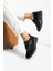 Siyah Anatomik Esnek Taban Slip-on Spor Ayakkabı Günlük Sneaker 5
