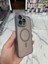 iPhone 16 Pro Max Magsafe Uyumlu Kılıf Kamera Lens Korumalı Magsafe Mat Kılıf - Gri 4