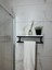 Fulya Banyo Ahşap Raflı Siyah Metal Havlu, Şal Askılık 1