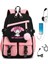 Karikatür Kuromi My Melody USB Şarj Sırt Çantası Mochila Kız Kızlar Okul Çantası Erkek Kadınlar Sırt Çantası Okul Çantası Gençler Günlük Knapsackcolor: Resim ile Aynı (Yurt Dışından) 1