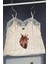 Beyaz Realistic Heart Dantel Gotik Y2K Askılı Crop 1